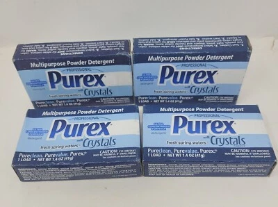 4 Detergentes en polvo Ultra Purex con cristales aguas frescas de manantial 1 carga ea Foto 1 de 4