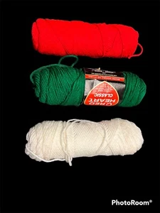 HILO DE FIBRA ACRÍLICA CLÁSICO CORAZÓN ROJO 100% ORLON ""LOTE DE COLORES NAVIDEÑOS"" ~ 3 MADEJA - Imagen 1 de 1