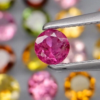 4.56Ct. Round 3.5 mm.Beautiful&Full Fire Fancy Color Tourmaline 28Pcs - Image 1 of 3
