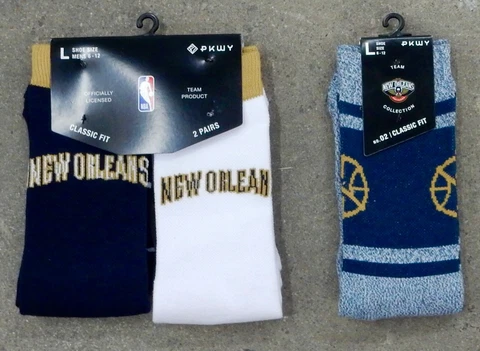 3 Pack NBA New Orleans Pelicans Socks Jersey Zion Home & Away Varsity Uniform Cover
