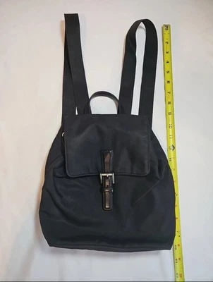 Vintage Coach Black  Nylon & Leather Trim Backpack D3J-7441. Good Condition. - Image 1 of 4