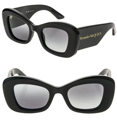 ALEXANDER MCQUEEN AM0434S Black Bold Butterfly Sunglasses 0434 001 Authentic - Image 1 of 4