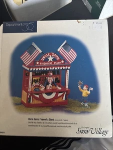 Department 56 Snow Village Uncle Sam's Fireworks Stand in Original Box 1998 - Picture 1 of 7