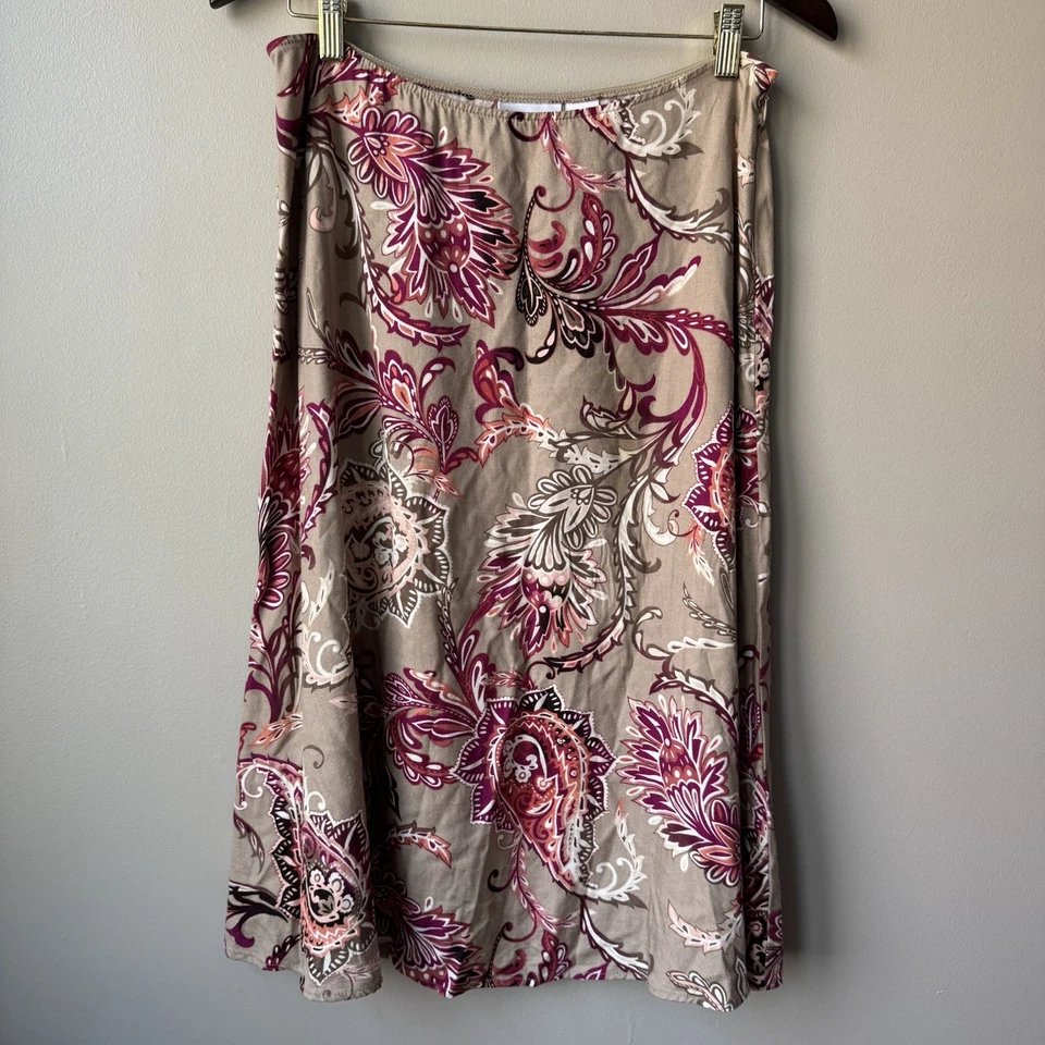 Falda para mujer Croft & Barrow hasta la rodilla talla 10 cachemira cremallera festival de hadas boho Foto 1 de 4