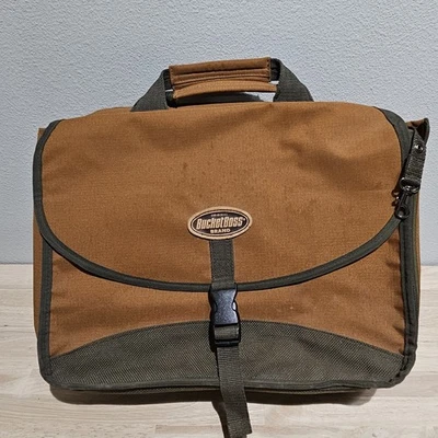 Bucket Boss Canvas Contractor Messenger Shoulder Bag 17x13in Strong Pockets - Image 1 of 4