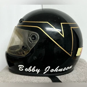 CASCO CAMPANA RARO VINTAGE AÑOS 80 CARRERAS DE COCHES TALLA MEDIANA NASCAR BOBBY JOHNSON INDY - Imagen 1 de 10