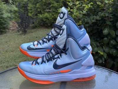 Nike KD 5 Ice Blue Men’s Size 10 Athletic Basketball Sneakers 554988-400 - Image 1 of 4