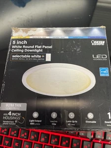 Feit Electric Integrated LED Flush Mount White Round Dimmable Flat Panel Ceiling - Picture 1 of 4