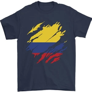 Desgarrado Columbia Bandera Colombino Día Fútbol Hombre Camiseta 100% de Algodón - Imagen 1 de 30