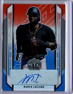 MARCO LUCIANO 2021 Leaf Metal Baseball Red White & Blue RAINBOW AUTO 1/10 - Picture 1 of 3