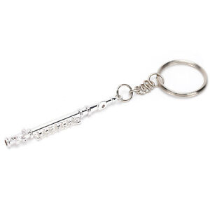 Flute Keychain Metal Key Ring Gift Decor Musical Instrument Ornament Gift Bhc
