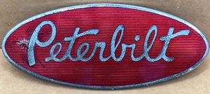 LARGE Vintage Peterbilt Semi Truck Emblem 8” X 3.25” - Foto 1 di 5