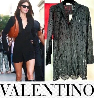 Mini Vestido Top 2.5k Nuevo con Etiquetas Valentino 2020 Encaje Crochet Negro 38 40 42 2 4 6 XS S M Foto 1 de 4