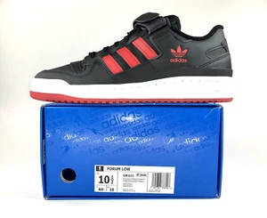 adidas Originals Forum Low Basketball Shoes Sneakers Black Red GW1613 Men's 10.5 - Picture 1 of 9