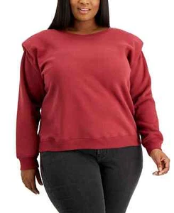 Calvin Klein Jeans Plus Size Sweatshirt With Shoulder Pads Red Size 1X - Picture 1 of 2