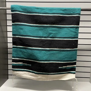 Mexican, Native American Saddle Blanket  Colorful Wool Fringe. Measures 28"x60” - Picture 1 of 11