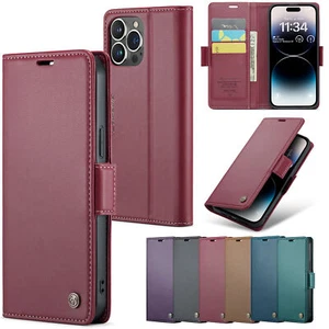 Flip Magnetic Card Wallet Leather Case For iPhone 11 12 13 14 Pro Max XR XS 7 8 - Picture 1 of 77