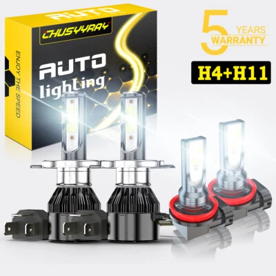 for Suzuki Aerio 2002-2007 6000K LED Headlight High/Low Fog Lights 4x Bulbs Kit - Image 1 of 4