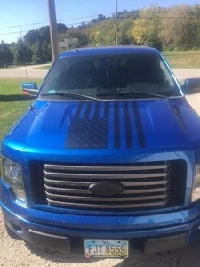 American Flag Hood Decal large vinyl graphic Fits jeep truck trailer car v6 36" - Picture 1 of 7