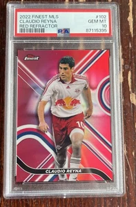 2022 Topps Finest MLS Claudio Reyna Red Refractor PSA 10 /5 - Picture 1 of 2
