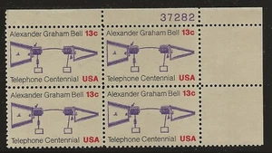 US Scott #1683, Plate Block #37282 1976 Telephone 13c FVF MNH Upper Right - Picture 1 of 1