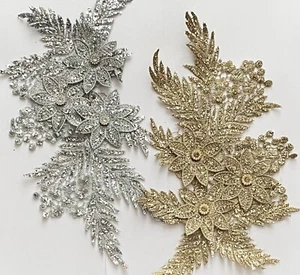 3D lace applique flower patch sewing bridal wedding 30*17 cm Assorted colours - Picture 1 of 25
