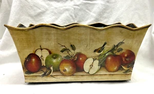 Vintage Look Fruit & Birds Rectangle Tin 10 1/2" Lx 5 3/4W 4 1/2" T - NEW(J53C) - Picture 1 of 6