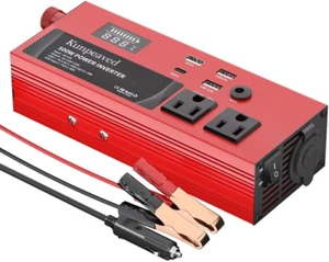 500W Power Inverter DC 12V to 110V Car Charger Converter with Dual USB Ports and - Picture 1 of 7