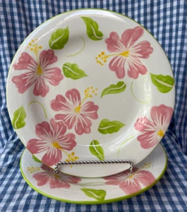 CRATE & BARREL ~ LAURIE GATES "HIBISCUS" ~ DINNER PLATE ~ BUY 1 or ALL ~ 1+ SHIP - Picture 1 of 9