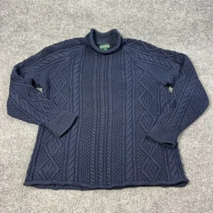 J. Crew Sweater Mens Large Roll Neck Oarsman Heavyweight Knit Fisherman Cotton - Picture 1 of 11
