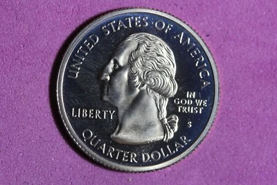 2001 - S PROOF CLAD "NEW YORK" Statehood Washington Quarter! #K47255 - Image 1 of 2