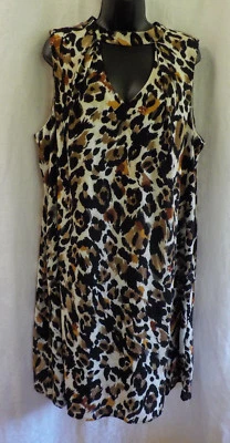 Lux II Plus Dress Size 24 NWT Animal Print Lined V Neck Keyholes Neckband Full - Image 1 of 4