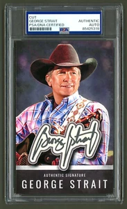 George Strait Signed Cut Display (PSA) Country Music Singer Musician Photo Card - Picture 1 of 2