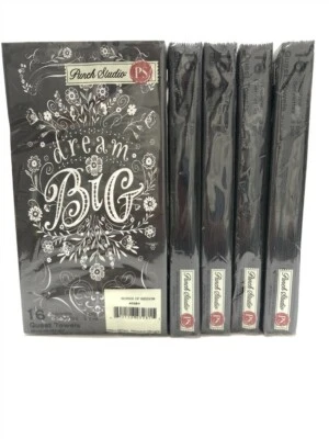 Lot of 5 Punch Studio Guest Towels 53281 Words of Wisdom (16 Towel Napkins/Set) - Image 1 of 3