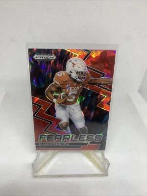 2023 Panini Prizm Draft #F-21 Bijan Robinson Fearless Red Cracked Ice NM/MT - Image 1 of 2