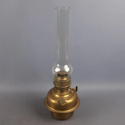 Antique Oil Lamp Brass And Glass Matador Burner Art Nouveau 1930s - Image 1 of 4