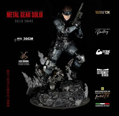 Solid Snake Action Figure Statua collezione Metal Gear Solid 12K Made in Italy - Immagine 1 di 4
