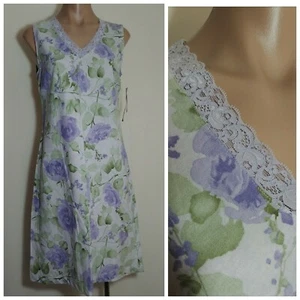 Norton Studio Petites Primavera Lila Blumen Sz Pm Damen Kleid Neu - Picture 1 of 5