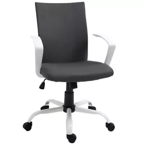 Dark Grey Linen Swivel Office Chair, Adjustable 89-99cm, Ergonomic, 120kg - Picture 1 of 9