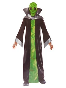 Boys Spaced Out Alien Halloween Costume Mask, Collar & Robe S4-6 - Picture 1 of 1