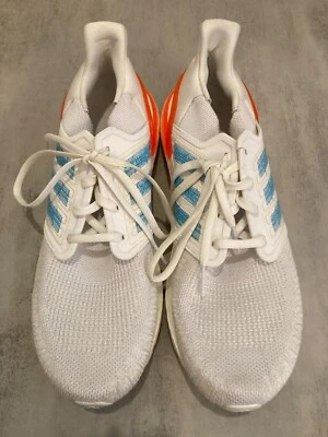 Adidas Men's Ultraboost 20 Running Shoes | Blue/Orange/White | US 12 | EG0768 - Image 1 of 4