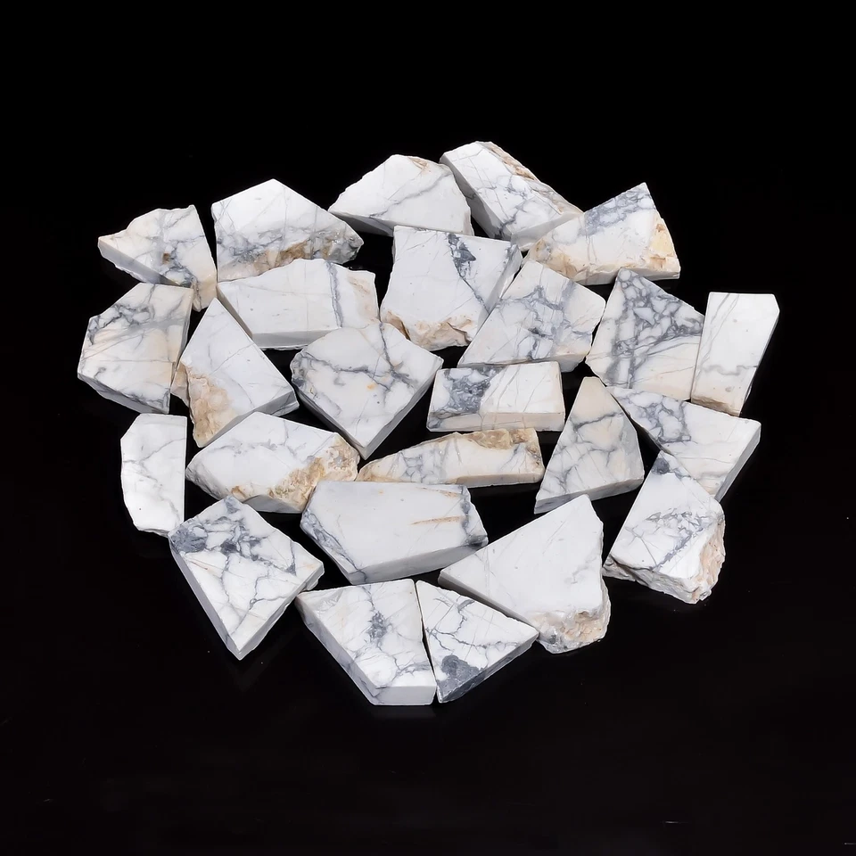 Natural Howlite Slice Rough Gemston Raw Magnesite Stone For Jewelry Making - Image 1 of 4