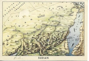 1940 ITALY PROPAGANDA MAP OF SUDAN  POSTAL STATIONERY CARD COVER - Picture 1 of 2