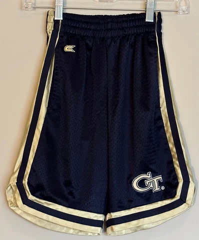 Georgia Tech Yellow Jackets Boy’s Size Small 8-10 Basketball Shorts Sewn Logo GT Cover