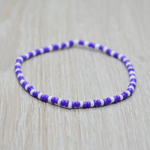 bracciale elastico perline squadra calcio fiorentina viola gigliati - Foto 1 di 7
