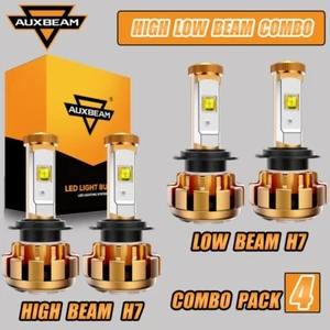 4x AUXBEAM H7+H7 LED Headlight Conversion Kit High Low Beam for BMW X1 2012-2018 - Picture 1 of 12