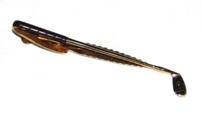 DRESS TIE CLASP - GOLFING NIBLICK / NINE IRON GOLD TONE - ENAMEL GRIP - Image 1 of 3