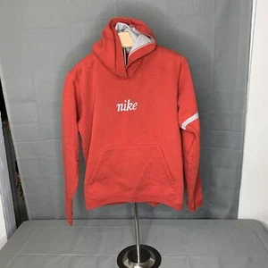 Vintage Nike Hoodie Pullover Sweatshirt Red Embroidered Youth Size 12-14 Large - Picture 1 of 6