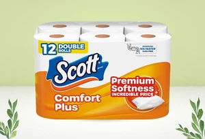 Papel higiénico Scott ComfortPlus 1 capa, 12 rollos dobles, tejido séptico - Imagen 1 de 5