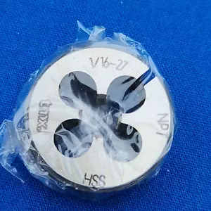 TMX 1/16-27 NPT Die, High Speed Steel, Adjustable, 1" Round - new - Picture 1 of 5